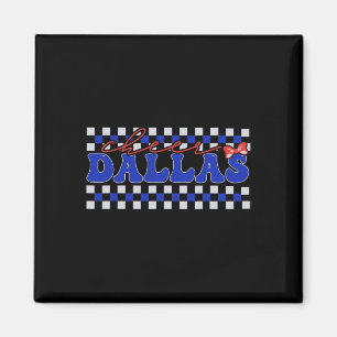 Retro Dallas Coquette Bow Cheer Tee Cheerleader Ch Magnet