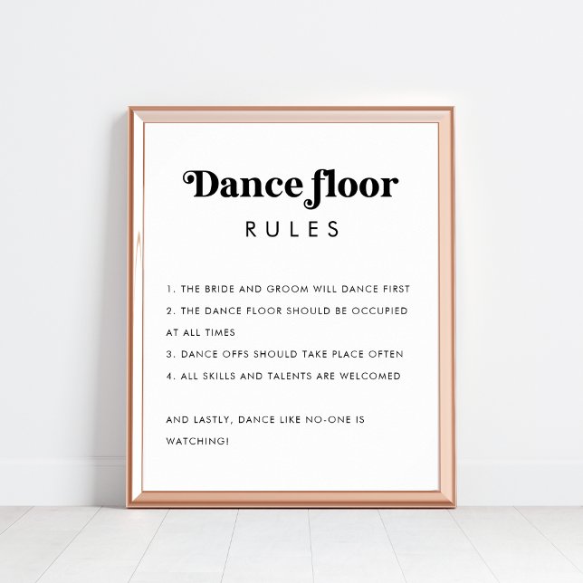 Retro Dance Floor Rules Minimalist Wedding Sign    (Creator Uploaded)