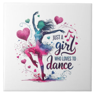 Retro Dance Just A Girl Who Loves to Dance Ceramic Tile