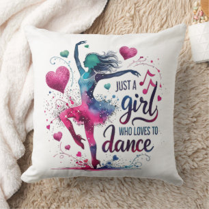 Retro Dance Just A Girl Who Loves to Dance Cushion