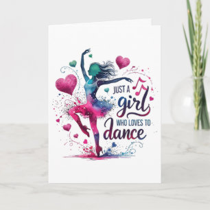 Retro Dance Just A Girl Who Loves to Dance Holiday Card