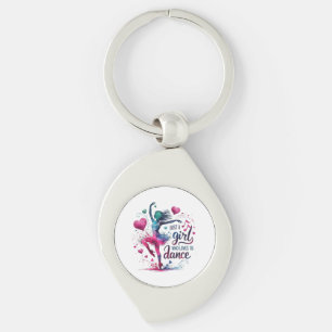 Retro Dance Just A Girl Who Loves to Dance Key Ring