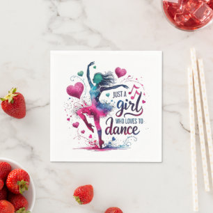 Retro Dance Just A Girl Who Loves to Dance Napkin