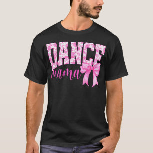 Retro Dance Mama Pink Coquette Bow Game Day T-Shirt