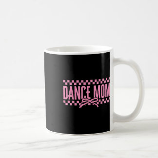 Retro Dance Mum Coquette Bow Chequered Dance Mama  Coffee Mug