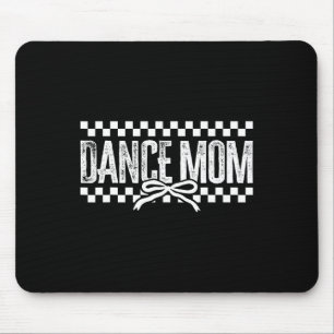 Retro Dance Mum Coquette Bow Chequered Dance Mama Mouse Pad