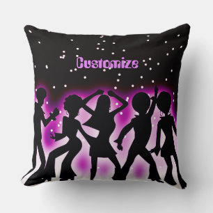 Retro Dance Party Pink  Cushion
