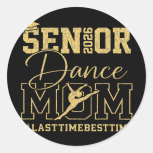 Retro Dance Senior Mum 2026 Dancing Senior Mum Cl Classic Round Sticker