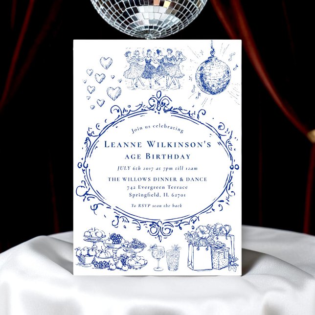Retro Dancing Disco Ball Birthday Celebration Invitation (Creator Uploaded)