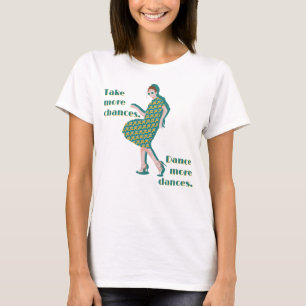 Retro Dancing Green Custom Text T-Shirt