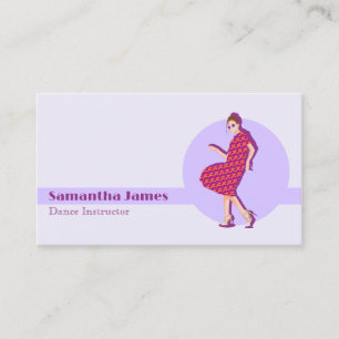 Retro Dancing Purple Custom Business Card