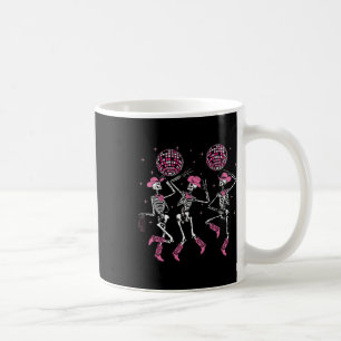 Retro Dancing Skeleton Cowgirl Pink Western For Wo Coffee Mug