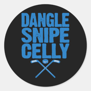 Retro Dangle Snipe Celly Quote - Ice Hockey Player Classic Round Sticker
