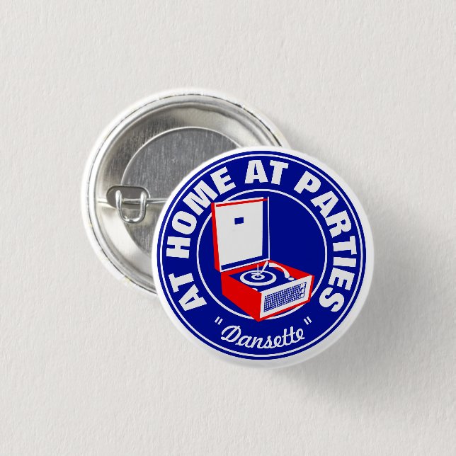 Retro Dansette Bermuda record player 3 Cm Round Badge (Front & Back)