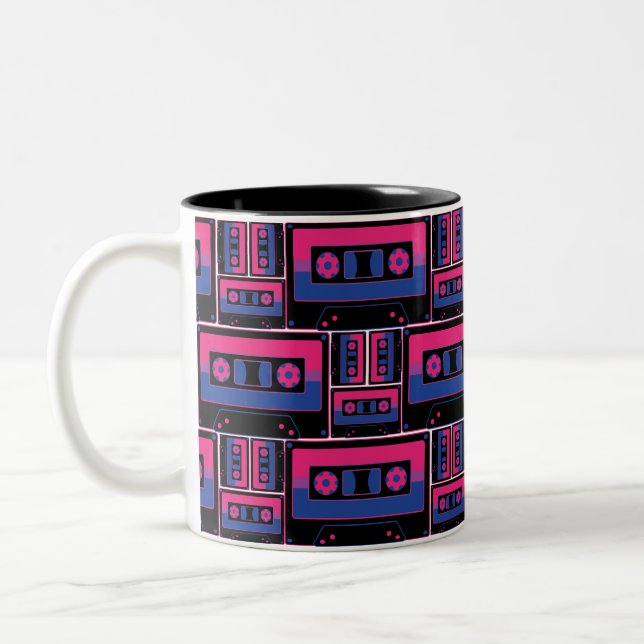 Retro Dark Bi B-Side Two-Tone Coffee Mug (Left)