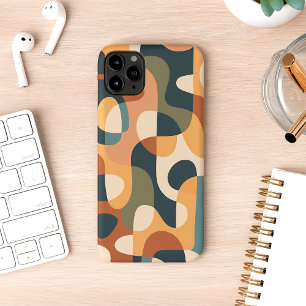 Retro Dark Colours Amorphous Shapes Art Pattern iPhone 11 Pro Max Case