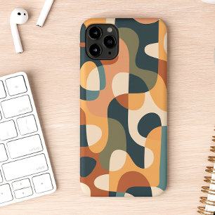 Retro Dark Colours Amorphous Shapes Art Pattern iPhone 16 Pro Max Case