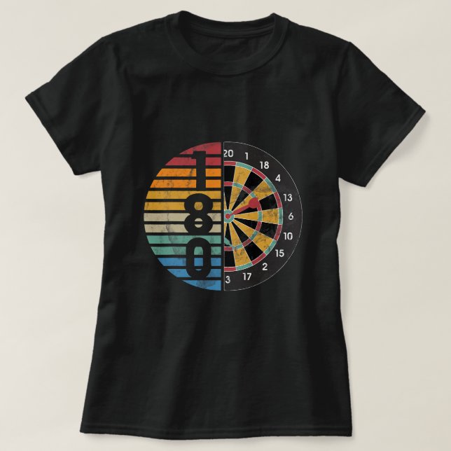Retro Dartboard Dartboard 180 for Men Dart Players T-Shirt (Design Front)