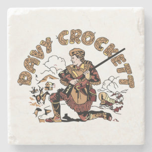 Retro Davy Crockett Stone Coaster