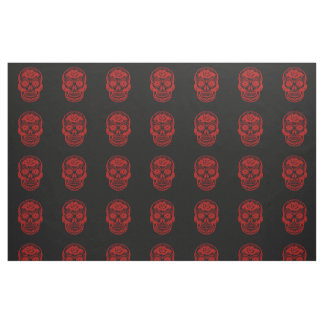Retro Day of the Dead Sugar Skull Fabric