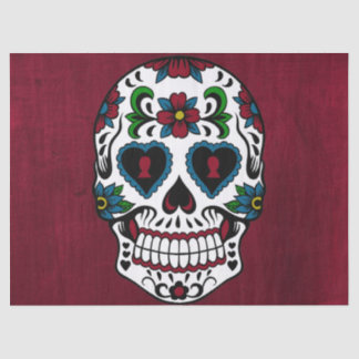 Retro Day of the Dead Sugar Skull Tissue Paper