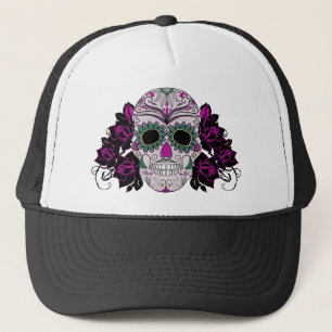 Retro Day of the Dead Sugar Skull Trucker Hat
