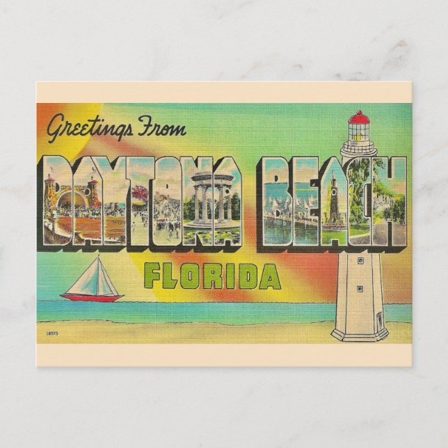 Retro Daytona Beach Postcartd Postcard (Front)