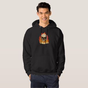 Retro Dead Burning skeleton Skull in Fire  Hoodie