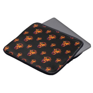  Retro Dead Burning skeleton Skull in Fire  Laptop Sleeve