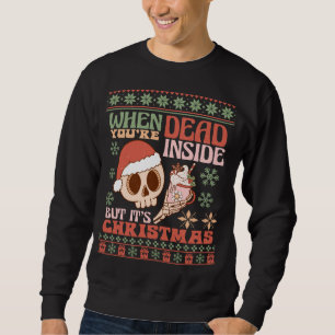 Retro "Dead Inside But It's Christmas" Funny Sweatshirt