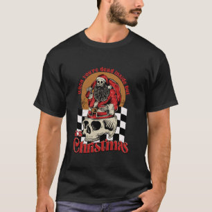 Retro Dead Skull Inside But It s Christmas Santa S T-Shirt