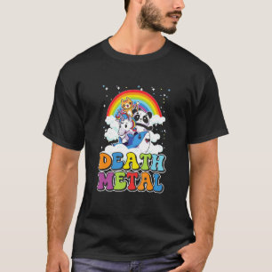 Retro Death Metal Cat Rainbow T-Shirt