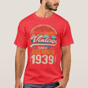 Retro December 1939 83 Year Old Fishing Lover 83rd T-Shirt