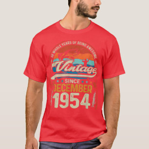 Retro December 1954 68 Year Old Fishing Lover 68th T-Shirt