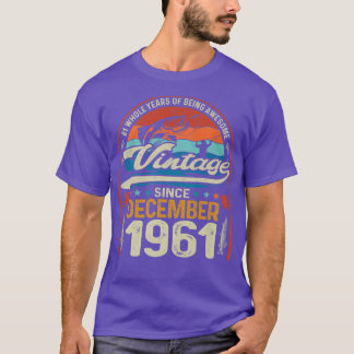 Retro December 1961 61 Year Old Fishing Lover 61st T-Shirt