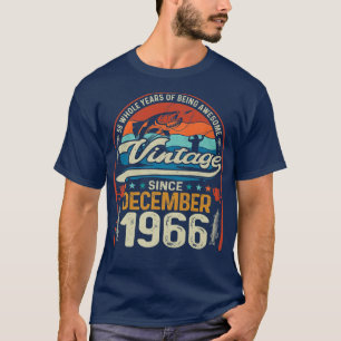 Retro December 1966 56 Year Old Fishing Lover 56th T-Shirt