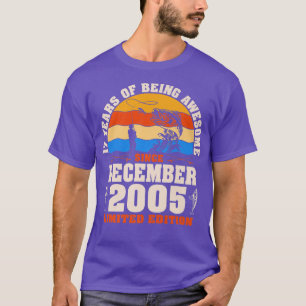 Retro December 2005 17 Year Old Fishing Lover 17th T-Shirt