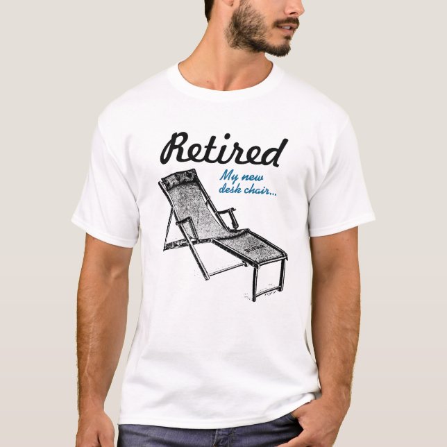 Retro Deckchair Retired Retirement Men Tee 1a (Front)