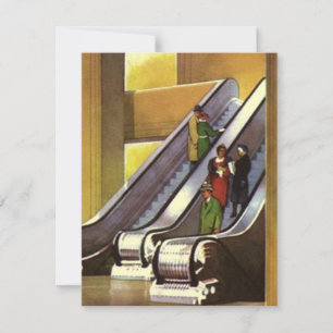 Retro Deco Invitations Department Store Escalators