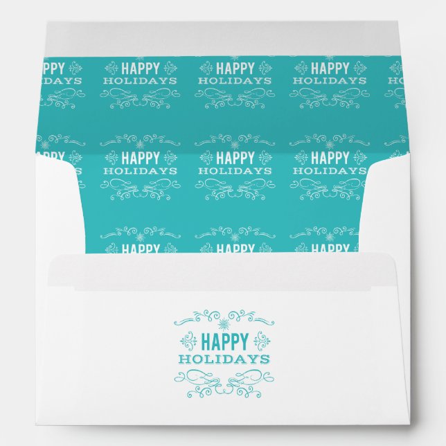 Retro Decorative Happy Holidays Envelope (Back (Bottom))