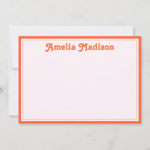 Retro Decorative Minimalist Pink Orange Card