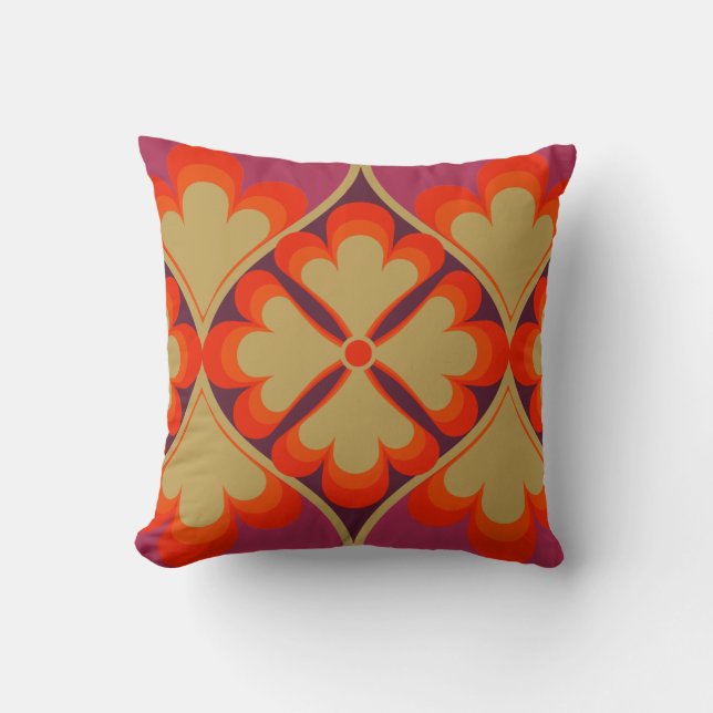 Retro decorative pillow 70s 60s style (Front)