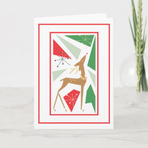 Retro Deer Christmas Greeting Card