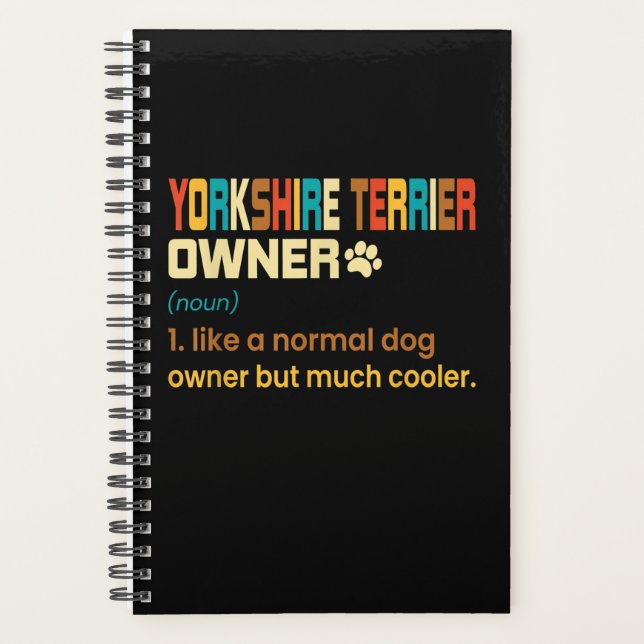 Retro Definition Yorkshire Terrier Owner Planner (Front)
