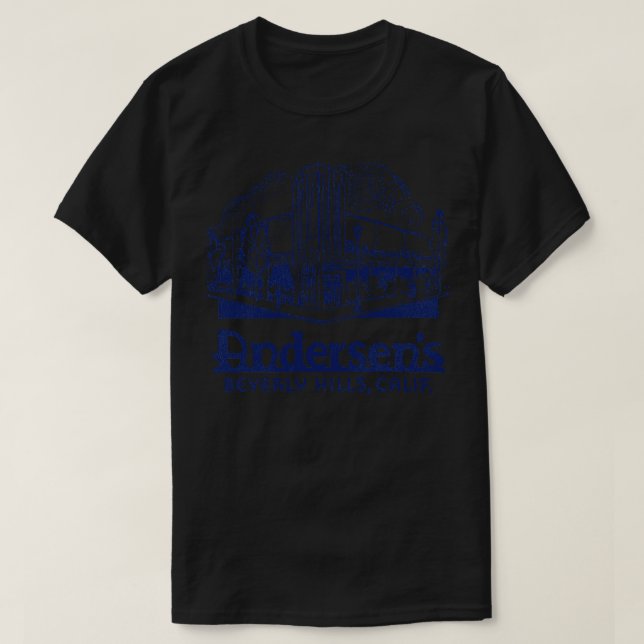 Retro Defunct Andersens Restaurant Beverly Hills T-Shirt (Design Front)
