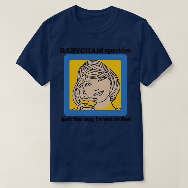 Retro Defunct Babycham Sparkles Perry T-Shirt (Design Front)