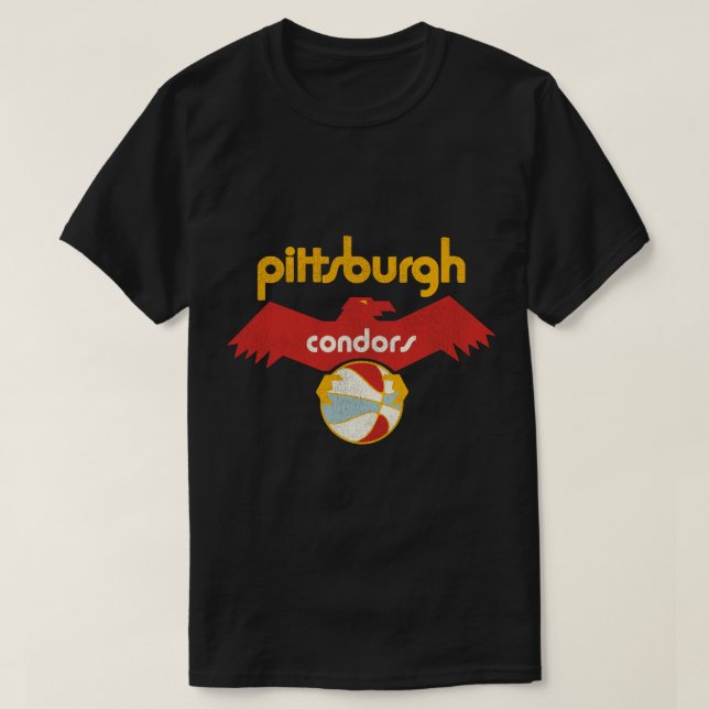 Retro Defunct Pittsburgh Condors ABA Basketball Te T-Shirt (Design Front)