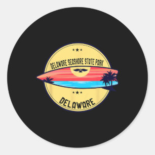 Retro Delaware Delaware Seashore State Park Beach Classic Round Sticker
