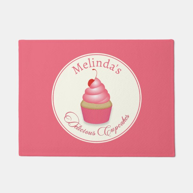 Retro Delicious Cupcakes Rug Door Mat Doormat (Front)