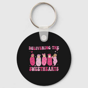 Retro Delivering Cutest Little Sweethearts L And D Key Ring
